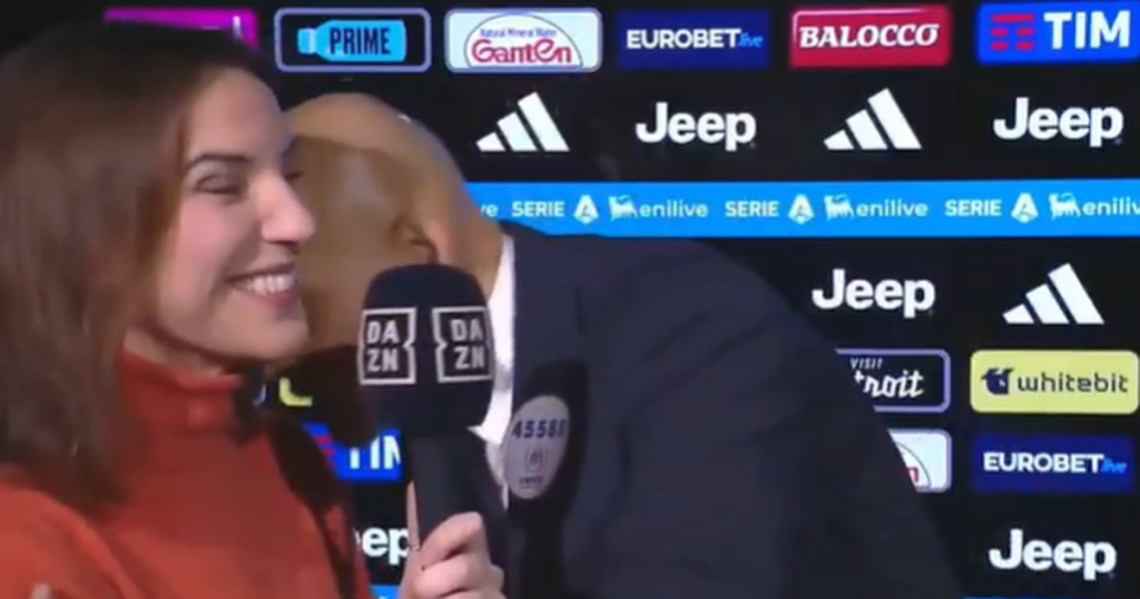 Spalletti Surprises Unexpected Kiss - Unusual: Spalletti Surprises with Unexpected Kiss to Journalist (video)